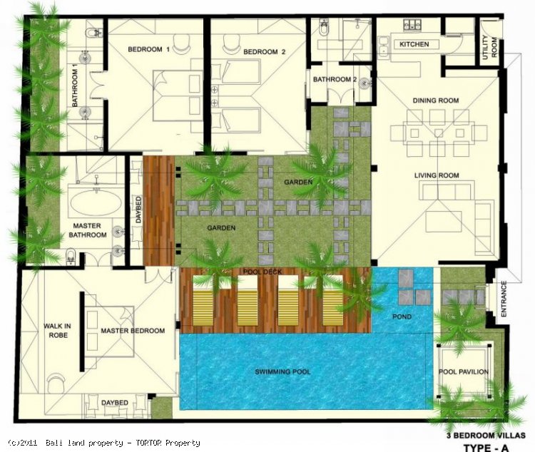 Two and three bedroom affordable villas for sale in Seminyak Legian